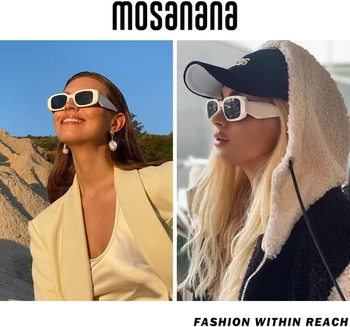 Vista 2 de mosanana Gafas de sol rectangulares de moda para mujeres y hombres