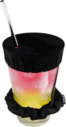 Vista 16 de Nightcap Coletero Cubrevasos - El Coletero Reutilizable para Prevención de Adulteración de Bebidas Como se Vio en Shark Tank Negro