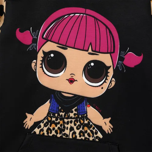 Vista 3 de L.O.L. Surprise! Sudaderas con capucha para niñas, jóvenes, niños, leopardo, sudadera con capucha de manga larga, bolsillo