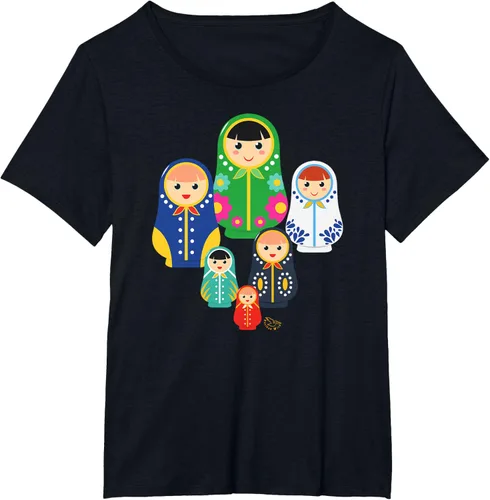 Vista 27 de Matryoshka Russian Nesting Dolls, Rusia - Camiseta de regalo, Azul / Patchwork, S