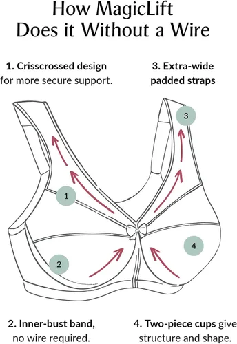 Vista 5 de Glamorise MagicLift - Brasier original con soporte sin aros para mujer, #1000