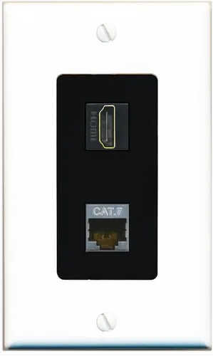 Vista 6 de RiteAV Placa de pared HDMI y Cat7 - 1 cuadrilla [negro/marfil]