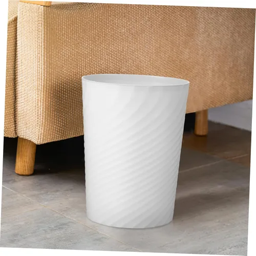 Vista 3 de Cabilock Bote de basura de plástico, blanco, 1.0 litros, duradero, fácil de usar, ideal para el hogar y la oficina