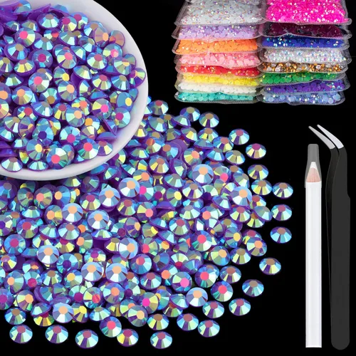 Vista 12 de 5000 piezas de 2mm de strass de resina a granel, strass de gel negros con parte posterior plana y redonda para embellecer sin termoadhesión, gemas