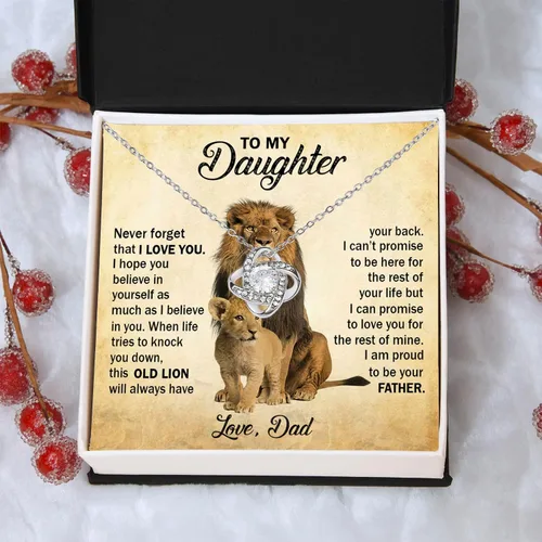 Vista 3 de To My Daughter - Collar de nudo de amor para padre e hija para cumpleaños y Navidad