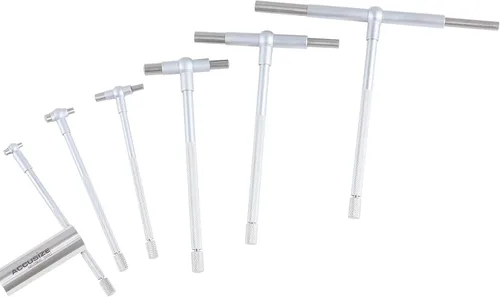 Vista 3 de Accusize Industrial Tools Premium 5/16'' - 6", 6ps/Set Juego de medidores telescópicos, acabado en cromo satinado, 3602-5018 Satin Chrome Finish