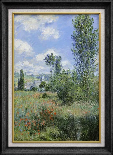 Vista 83 de MUDECOR Claude Monet - Arte artístico enmarcado prémium para pared, camino a través del maíz en Pourville, ilustraciones históricas culturales