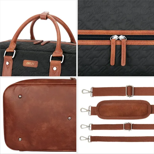 Vista 79 de IBFUN Bolsas de fin de semana para mujer, bolsa grande de lona para viaje, bolsa de viaje con compartimento para zapatos, 21 pulgadas, juego de 3