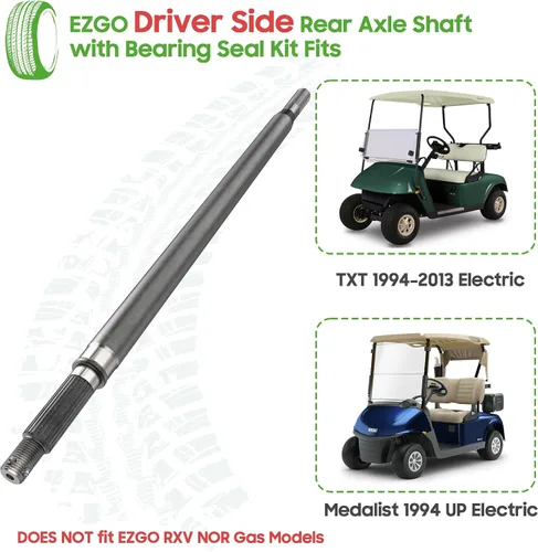 Vista 3 de 10L0L 20377G11 Eje trasero del lado del conductor del carrito de golf con kit de sello de cojinete para EZGO TXT/Medalist Electric1994-2013