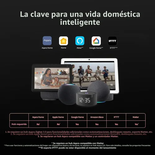 Vista 5 de Aqara Smart Lock U100, llave de Apple Home, cerrojo de huella digital, gris Matter Over Thread, Keyless Entry Door Lock, Touchscreen Keypad, IP65
