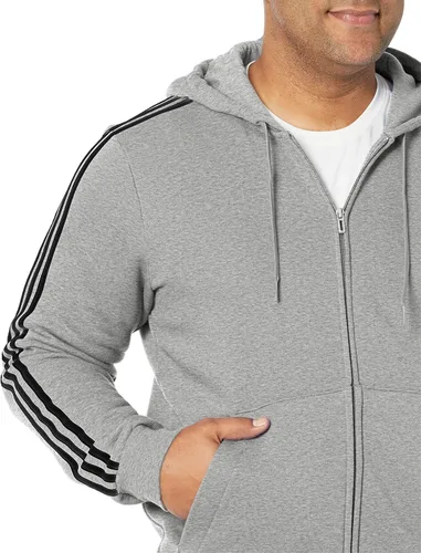 Vista 6 de adidas Sudadera con capucha Essentials de forro polar con 3 rayas y cremallera completa