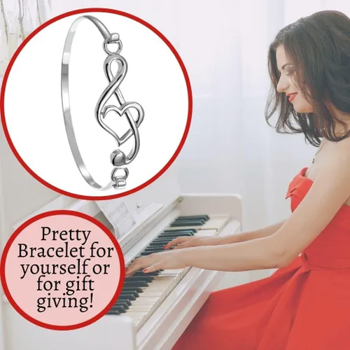 Vista 3 de Pulsera musical Regalo para músicos Joyas musicales para mujer, Metal