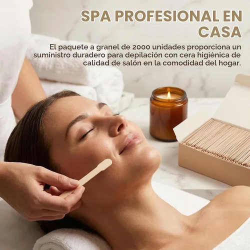 Vista 7 de Hedume Paquete de 2000 espátulas de cera Whaline Wood Waxing Applicator Sticks Small para depilación y cuerpo de cejas