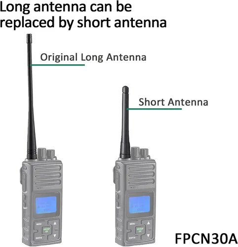 Vista 5 de Samcom Antena corta de radio bidireccional con SMA-hembra, antena elástica y no deformable de 3.4 pulgadas para Walkie Talkies UHF 400-480MHz