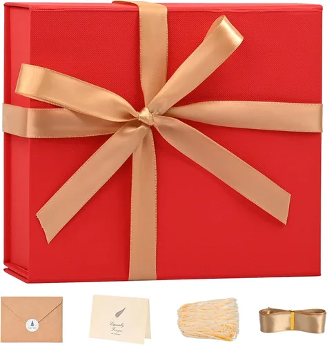 Vista 36 de LIFELUM Square Gift Box with Magnetic Lid, Card, Sticker, Ribbon, Shredded Paper Filler for Business, Wedding, Birthdays