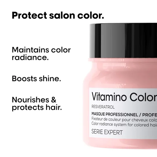 Vista 3 de L'Oreal Professionnel Vitamino Color - Mascarilla capilar Protege y conserva el color del cabello Mejora el brillo y la vitalidad Hidrata