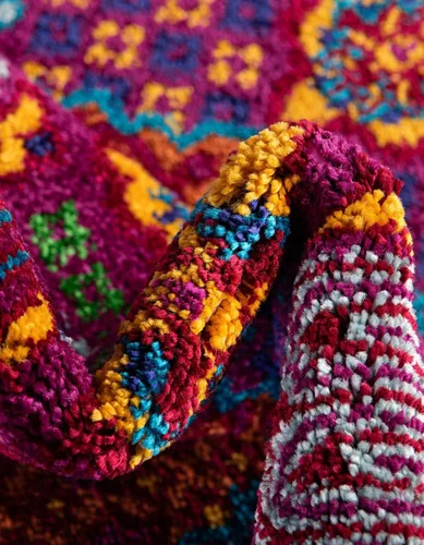 Vista 6 de Unique Loom Colección Calypso - Alfombra Trinidad (rectangular, 2 x 3 pies, fucsia/verde)