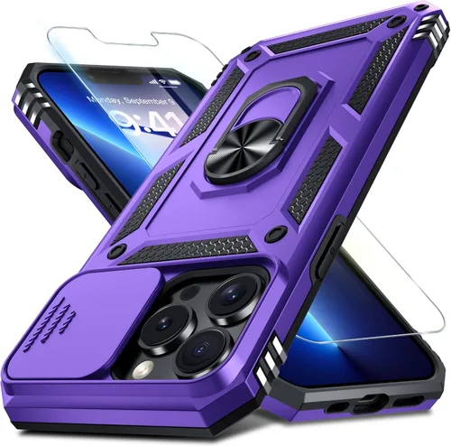 Vista 101 de Janmitta Funda para iPhone 8 Plus/7 Plus/6 Plus, Cubierta de Teléfono con Cubierta Deslizante Integrada para Lente de Cámara + Protector