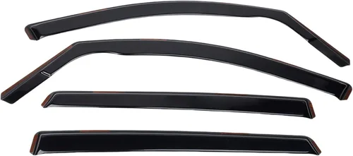 Vista 2 de Viseras de ventana compatibles con Wrangler JK de 4 puertas 2007-2018, protectores de lluvia negros en canal, 4 deflectores de ventana lateral