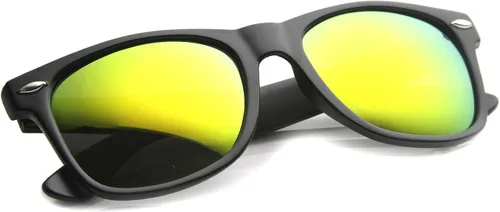 Vista 10 de zeroUV Gafas de sol de estilo con borde de cuernos grandes de la lente del color del flash reflexivo mate plano