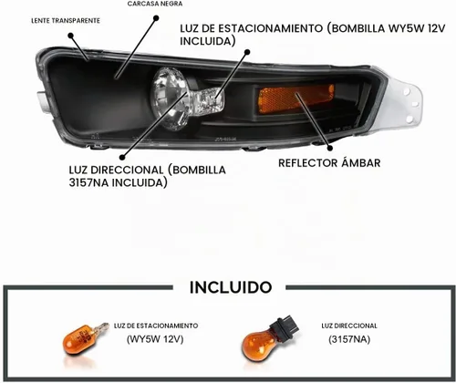 Vista 2 de SPEC-D TUNING Faros de parachoques con carcasa negra y lentes transparentes compatibles con Ford Mustang Gt V6 2005-2009, par de montaje izquierdo