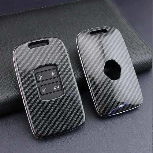 Vista 3 de Funda para llave compatible con Renault Kadjar Koleos Clio Scenic Megane Duster Sandero Twingo - Carcasa para llaves de coche, cadenas