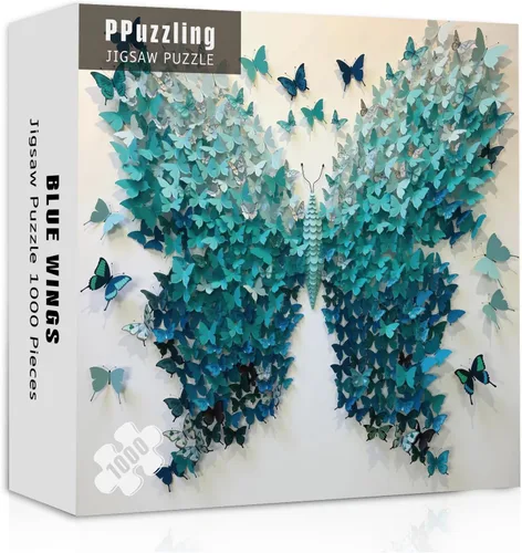 Vista 11 de Rompecabezas de mariposa vintage para adultos de 1000 piezas, rompecabezas retro de mariposas con hermosas alas, rompecabezas difíciles
