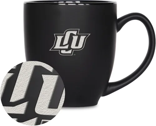Vista 250 de Rico Industries - Taza de cerámica mate negra con grabado láser estándar de 15oz para NCAA (escuelas T & U) - Para bebidas calientes o frías