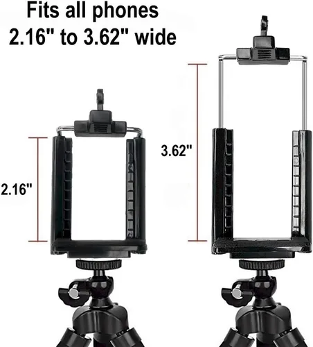 Vista 2 de Adaptador de trípode para teléfono celular – Soporte de trípode para iPhone – 7 SE 6 6S Plus 5 5S 5C 4 4S Soporte de clip accesorio conector