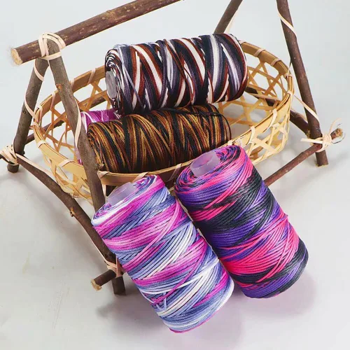 Vista 2 de 3 rollos de cuerda de macramé de 0.059 pulgadas, 3.53 oz/madeja de un solo hilo de cáñamo de color hielo, hilo de macramé para tejer, ganchillo