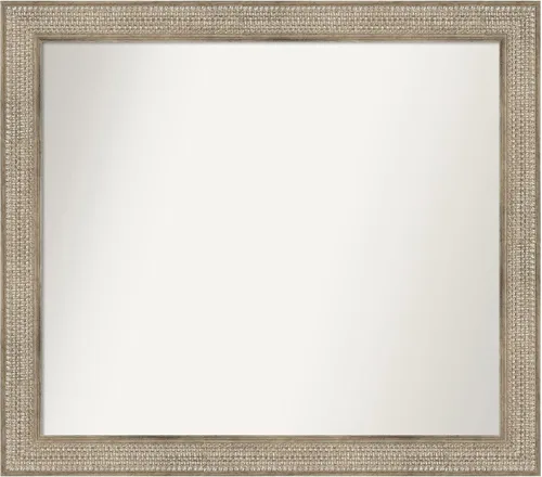 Vista 208 de Amanti Art Espejo de baño plateado para sobre fregadero, 26 x 26 pulgadas, espejo cuadrado de níquel pulido, marco de madera tradicional mediano, se