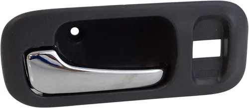 Vista 156 de TRQ Manija de puerta interior delantera izquierda cromada y negra para el lado del conductor compatible con Ford F-150 2012-2014