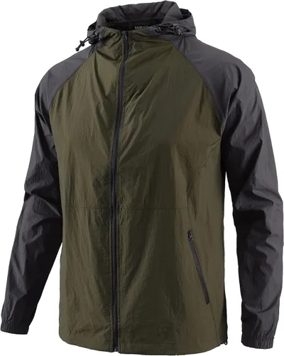 Vista 3 de Chaqueta de lluvia con capucha Anorak con capucha y resistente al agua para hombre