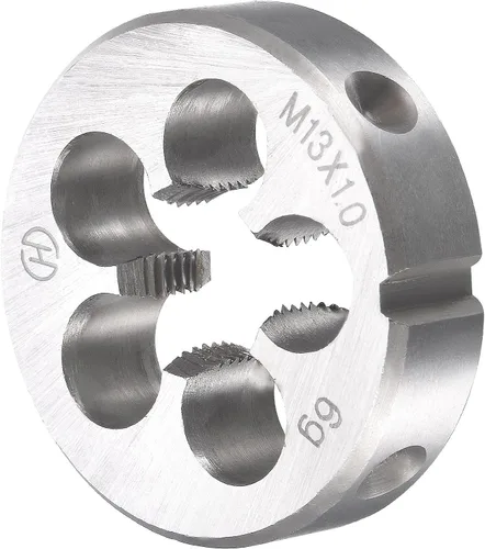 Vista 4 de uxcell M13 x 0.039 in Juego de llaves métricas y troqueles, rosca de máquina con troquel de roscado redondo, kit de grifo y troquelado