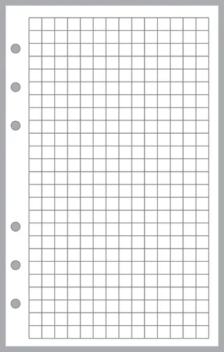 Vista 6 de Reposición de papel con cuadrícula de puntos de tamaño compacto (0,10"), dimensionado y perforado para cuadernos Franklin Covey Compact y otros