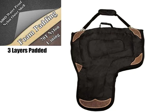 Vista 2 de Tahoe Premium Durango Western - Bolsa de transporte y almacenamiento con tres capas de construcción acolchada impermeable y cesta hecha a mano