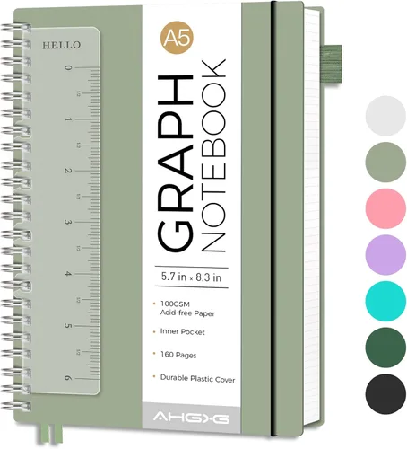 Vista 34 de AHGXG Diario de puntos, cuaderno en espiral de cuadrícula de puntos de 8.5 x 11 pulgadas, cuaderno de puntos grande A4, papel grueso de 3.53 oz/m²