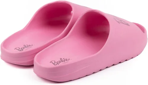 Vista 4 de Barbie Sandalias deslizantes para niñas Sandalias con fondo de canto moldeado rosa para niños y adolescentes Zapatos de piscina de verano