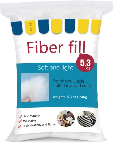 Vista 9 de BUTUZE Relleno de Fibra de Poliéster Premium de 3.5oz, Relleno de Fibra de Alta Resiliencia para Manualidades, Animales de Crochet, Relleno