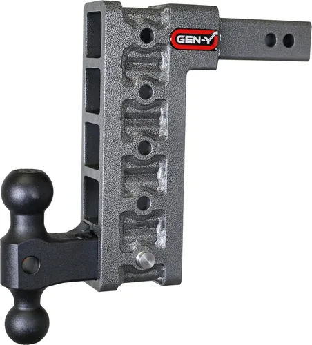 Vista 6 de GEN-Y Hitch Enganche de caída con soporte de doble bola para receptor de 2 pulgadas, caída de 5 pulgadas con 3 posiciones ajustables, capacidad