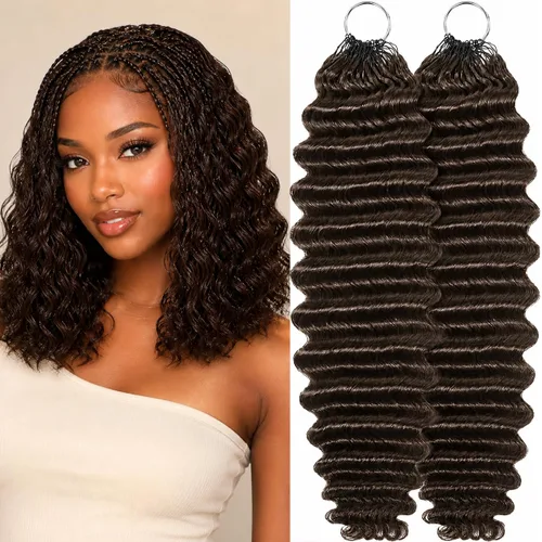 Vista 65 de Human Braiding Hair for Boho Braids 20inch Curly Wave Bulk Bundles 1B (A)1B