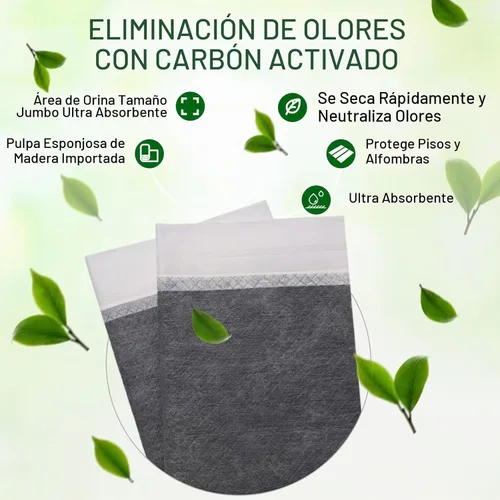 Vista 3 de 30 almohadillas de carbón extra grandes de 31 x 47 pulgadas, con control de olor, superabsorbentes, almohadillas desechables gruesas para orinal