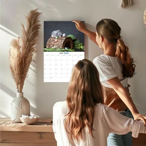 Vista 610 de Calendario de grises africanos 2025 2026 – Planificador mensual de pared de aves africanas – 12 x 18 pulgadas (abierto), calendario de pared