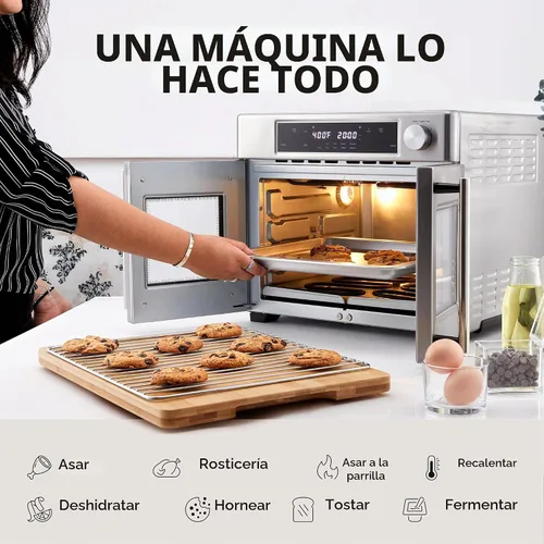 Vista 7 de Ivation Horno freidora de aire de doble zona con puerta francesa - 32 cuartos de galón, horno tostador de convección combinado, multifunción de 10