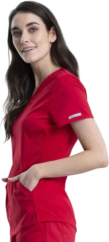 Vista 4 de Cherokee Ropa quirúrgica superior para mujer, con cuello en V, WW601