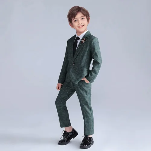 Vista 7 de Conjunto de 2 piezas para niños y niñas, conjunto de pantalones y blazer a la moda para bodas