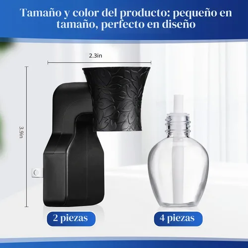 Vista 2 de Patelai - Paquete de 2 difusores de pared enchufables con 4 botellas Negro