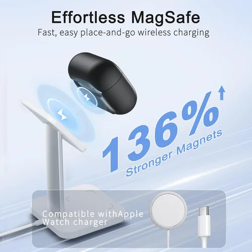 Vista 5 de RFUNGUANGO Funda protectora para AirPods Pro de 2ª generación, con función de soporte para teléfono, bloqueo de cubierta magnética, para AirPods Pro