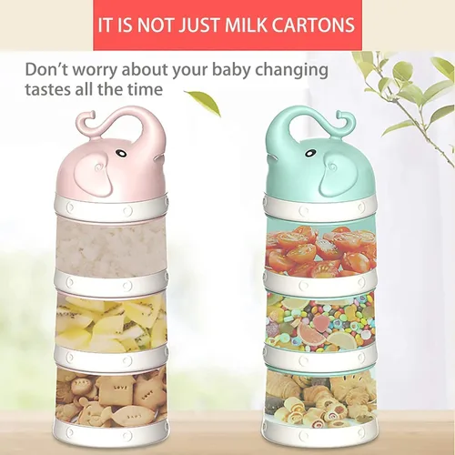 Vista 3 de Dispensador de leche en polvo para bebés, 2 unidades, de 3 capas, dispensador de fórmula, dispensador portátil de leche en polvo, contenedor