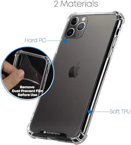 Vista 6 de GOOSPERY Funda para iPhone 11 Pro Max, cubierta protectora transparente con esquinas reforzadas, funda híbrida delgada a prueba de golpes para Apple